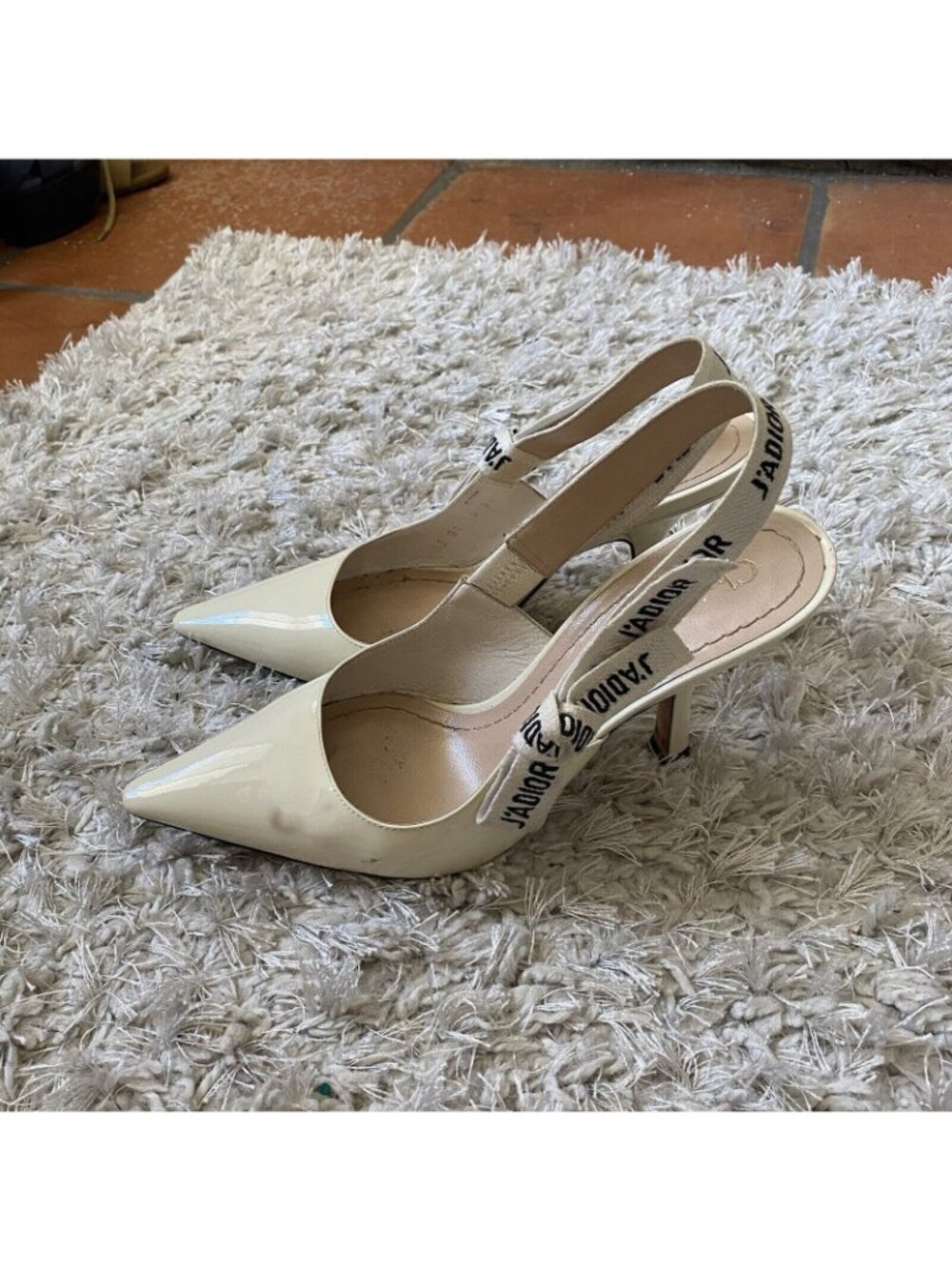Christian Dior Womens White J'adior Patent Leather Slingback Pumps Size 36 6 - Picture 2 of 11